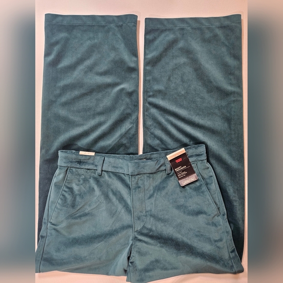 Levis Trouser Pants Womens Baggy 28x31 Green 70s Leisure Suit Loungewear Bottom - Picture 2 of 12